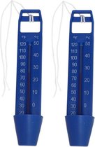 Set van 2x stuks zwembad thermometer blauw 16 cm - Zwembadwater temperatuur meters