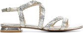 Elvio Zanon Vrouwen Leren   Sandalen / Damesschoenen 2110 - Goud - Maat 37