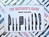 Butcher's guide | Meat knives | 20 x 30cm | metalen wandbord | bbq | binnen en buiten