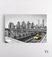 New York taxi close-up - Foto Prent Canvas Schilderijen (Wanddecoratie woonkamer / slaapkamer) -