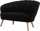 Sortio Home - Bank Jasper - Zwart - Zitbank - Velvet