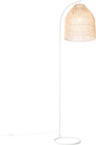 QAZQA sam - Landelijke Vloerlamp | Staande Lamp - 1 lichts - H 178 cm - Wit - Woonkamer | Slaapkamer | Keuken