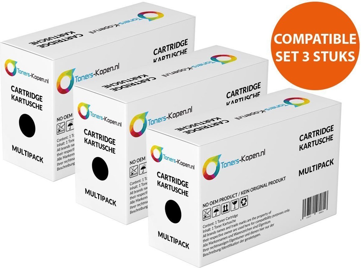 HP 26A CF226A Huismerk 3x Toner Zwart 9300 Pagina's - CF226X alternatief - HP toner compatible - LaserJet M402 M402d M402dn M402dw M426 M426dn M426dw M426fdn M426fdw M426fw