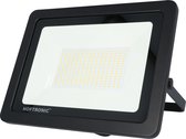 HOFTRONIC LED Schijnwerper - IP65 waterdicht voor buiten - Zwart - 4000K Neutraal wit licht - 150 Watt 15.000 Lumen - Vervangt 1350 Watt LED Breedstraler - Osram Chips - Bouwlamp voor buiten 