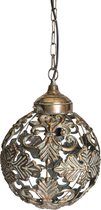 PTMD Enza Antieke Hanglamp - 26 x 26 x 36 cm - Metaal - Goud - Goud