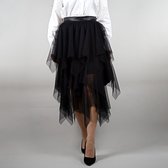 Midi Tule rok Dames Volwassen - Zwart - Lengte rok 80 cm - Elastische band - Volumineus rok - Zomerrok