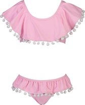 Snapper Rock - Flounce Bikini voor meisjes - Pom Pom - Roze - maat 86-92cm