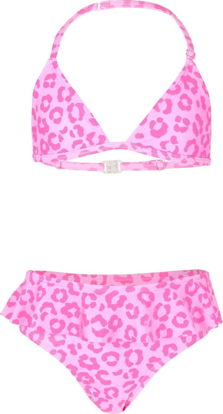 JUJA - Bikini voor meisjes - Leopard Ruches - Roze - maat 122-128cm