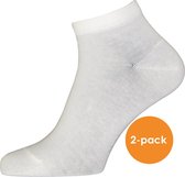 FALKE Happy heren enkelsokken (2-pack) - wit (white) - Maat: 43-46