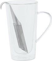 Theeglas - 40cl - Dubbelwanding - Transparant - met Rvs Filter - (set van 6)