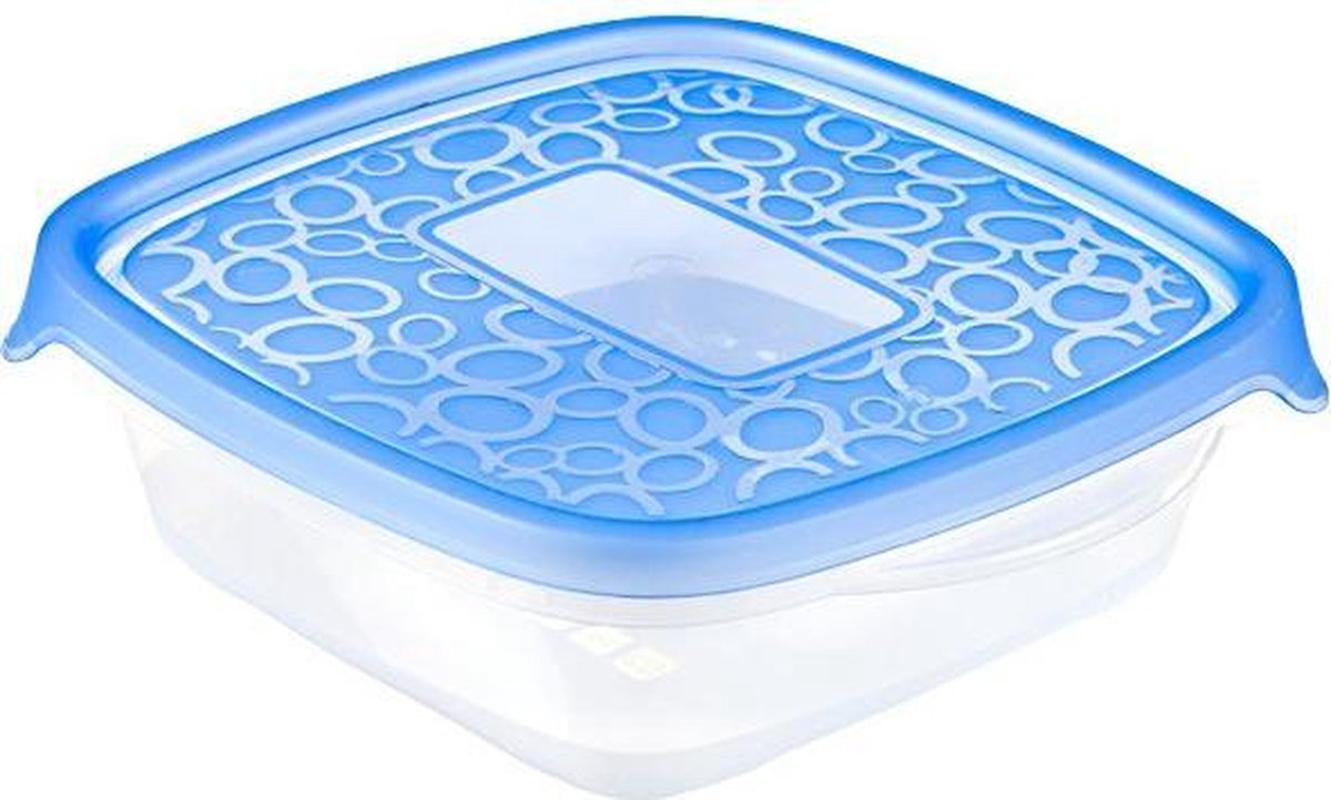 Curver Take Away Vershouddoos Blauw 0,6l Vierkant (set van 10) En Yourkitchen E-kookboek - Heerlijke Smulrecepten