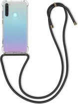 kwmobile telefoonhoesje compatibel met Xiaomi Redmi Note 8 (2019 / 2021) - Hoesje met koord - Back cover in zwart / transparant