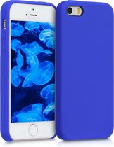 kwmobile telefoonhoesje voor Apple iPhone SE (1.Gen 2016) / 5 / 5S - Hoesje met siliconen coating - Smartphone case in Baltisch blauw