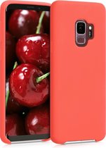 kwmobile telefoonhoesje voor Samsung Galaxy S9 - Hoesje met siliconen coating - Smartphone case in levendig koraal