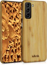 kalibri hoesje voor Samsung Galaxy S21 -Telefoonhoes van bamboe - Backcover in lichtbruin - Beschermhoes