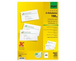 Sigel - visitekaartjes - wit - 85x55 mm - 190 gram- 400 stuks - SI-LP791