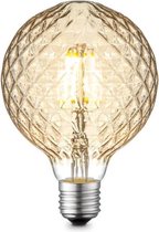 Home Sweet Home - Edison Vintage E27 LED filament lichtbron Globe - Amber - 9.5/9.5/13.5cm - G95 Deco - Retro LED lamp - Dimbaar - 4W 400lm 2700K - warm wit licht - geschikt voor E27 fitting