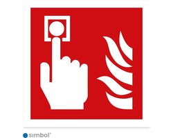 Simbol - Stickers Brandmelder - Brandalarm (F005) - Duurzame Kwaliteit - Formaat 15 x 15 cm.