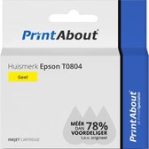 PrintAbout huismerk Inktcartridge T0804 Geel geschikt voor Epson