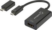Renkforce RF-4189506 USB / HDMI Adapter [1x Micro-USB 2.0 B stekker - 1x HDMI-bus] Zwart 10.00 cm
