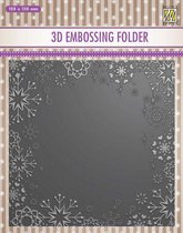 Nellies Choice 3D Emb. folder Sneeuwvlok frame EF3D015 150x150mm