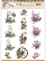 Purple Crocus Spring Delight 3D-Push-Out Sheet by Precious Marieke