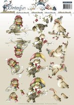 3D Knipvel - Precious Marieke - Winterfun - Grappige vogels