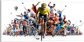Dibond - Collage van Verschillende Sporten - 200x100cm Foto op Aluminium (Met Ophangsysteem)