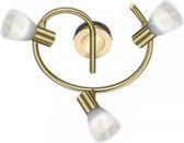 LED Plafondspot - Trinon Levino - E14 Fitting - Warm Wit 3000K - 3-lichts - Rond - Mat Goud - Aluminium