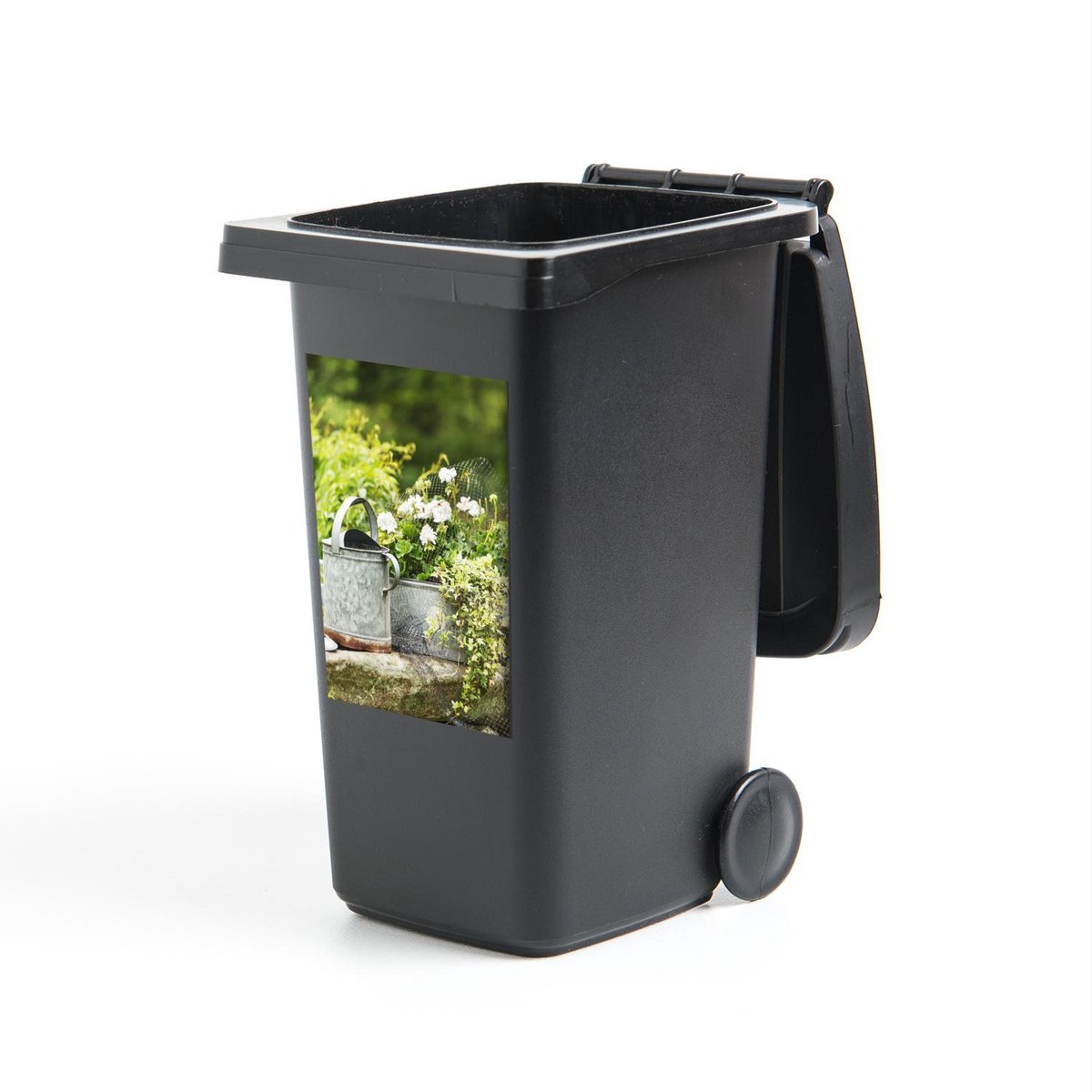 Container sticker Gieters met bloemen - Bloemen naast een gieter Klikosticker - 40x60 cm -