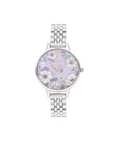 Olivia Burton Groovy Blooms Rosegold & Silver Bracelet - Dameshorloge - OB16AN05 - RVS horlogeband - Zilver - Rosegoud - 34 MM