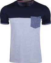 Earthbound - Heren T-Shirt - Borstzak - Navy - Grijs