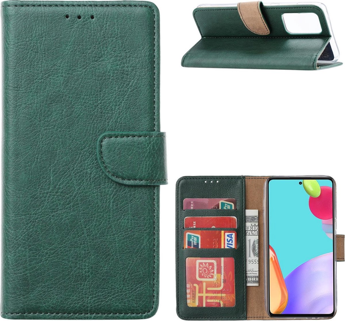 Samsung A52 hoesje Groen - Samsung galaxy A52 5G bookcase met