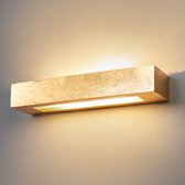 Lindby - wandlamp - 2 lichts - gips, metaal - H: 6 cm - E14 - goud