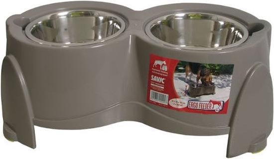 Savic ergo feeder grijs 850 ml 2x17 cm