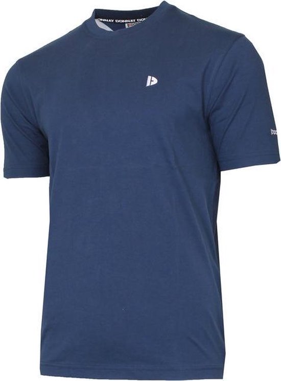 Donkerblauw Donnay T-shirt met klein wit logo op de borst.