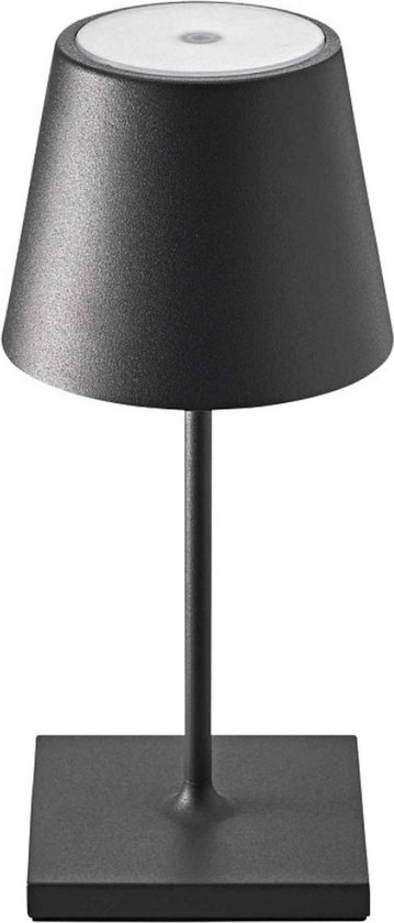Lampe de table rechargeable, sans fil et rechargeable, à intensité variable, industrielle, Zwart