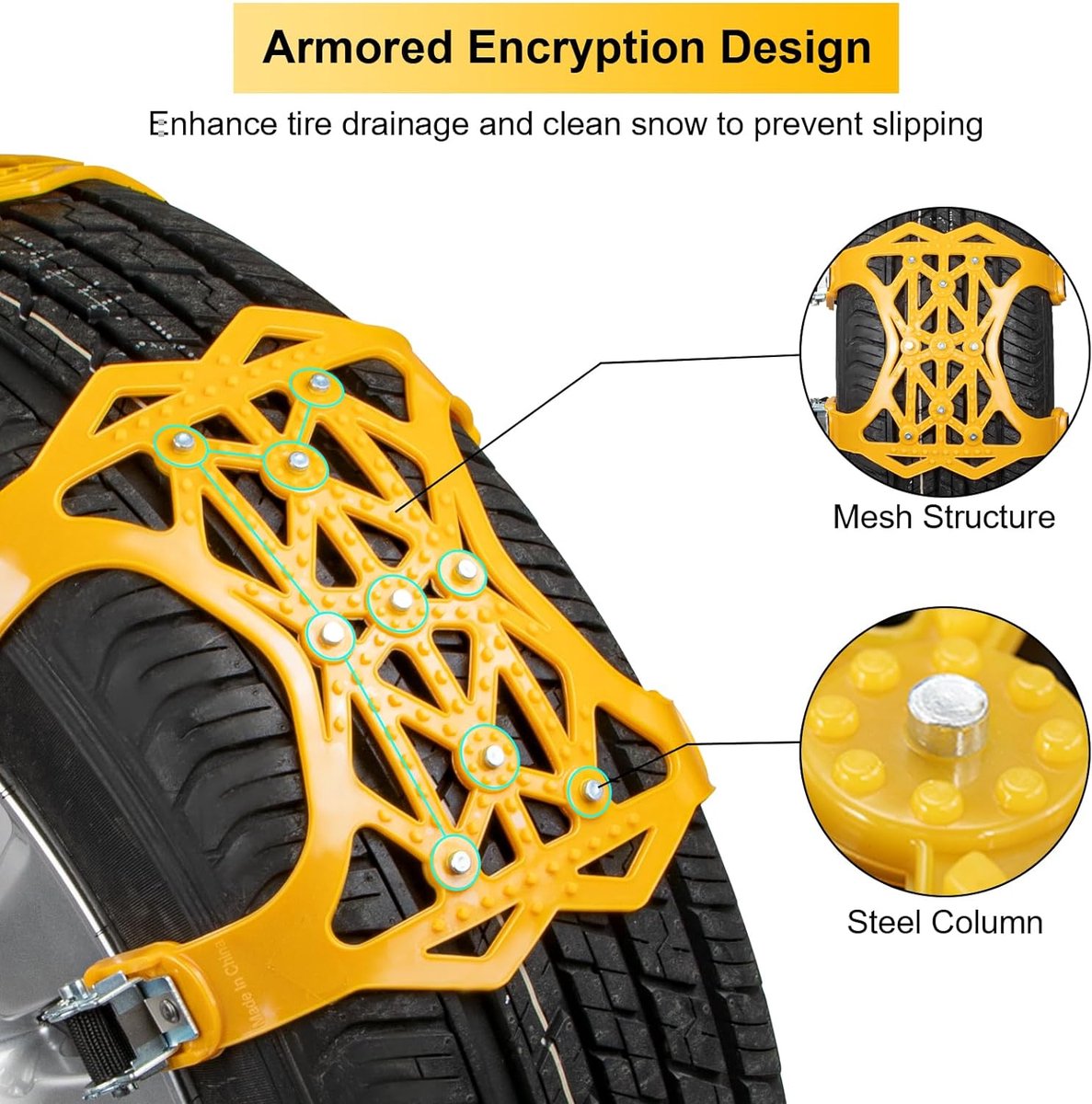10 STKS Auto Sneeuwkettingen, Draagbare Universele Emergency Anti Skid Auto Band Nylon Kettingen