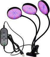 Velox Kweeklamp LED - Groeilamp Rond - Verstelbare Knijplamp - 3 in 1 - UV Lampen Planten - Gewassen - Groei & Bloei - 45W - Dimmer