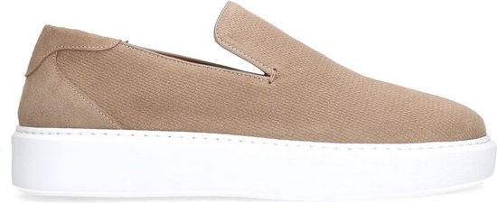 Sacha - Heren - Beige suède loafers met witte zool