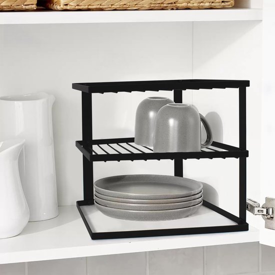 Corner_Dish_Rack_Zwart bol
