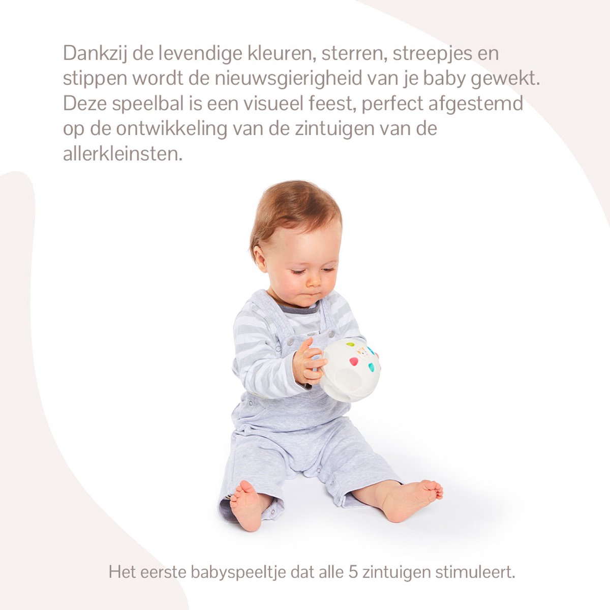 Sophie de giraf So'Pure Senso'Ball - Speelbal - Babyspeelgoed - Speelgoedbal - 100% natuurlijk rubber - OK-Biobased - In gerecyled geschenkdoosje met organic katoenen strikje - Ø9.5 cm — afbeelding 4