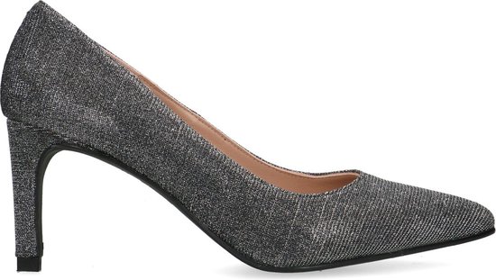 Manfield - Dames - Zwarte glitterpump - Maat 40