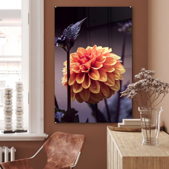 MuchoWow® Peinture sur verre - Fleurs - Chrysanthème - Macro - Plantes - 80x120 cm - Peintures sur verre acrylique - Photo sur Glas