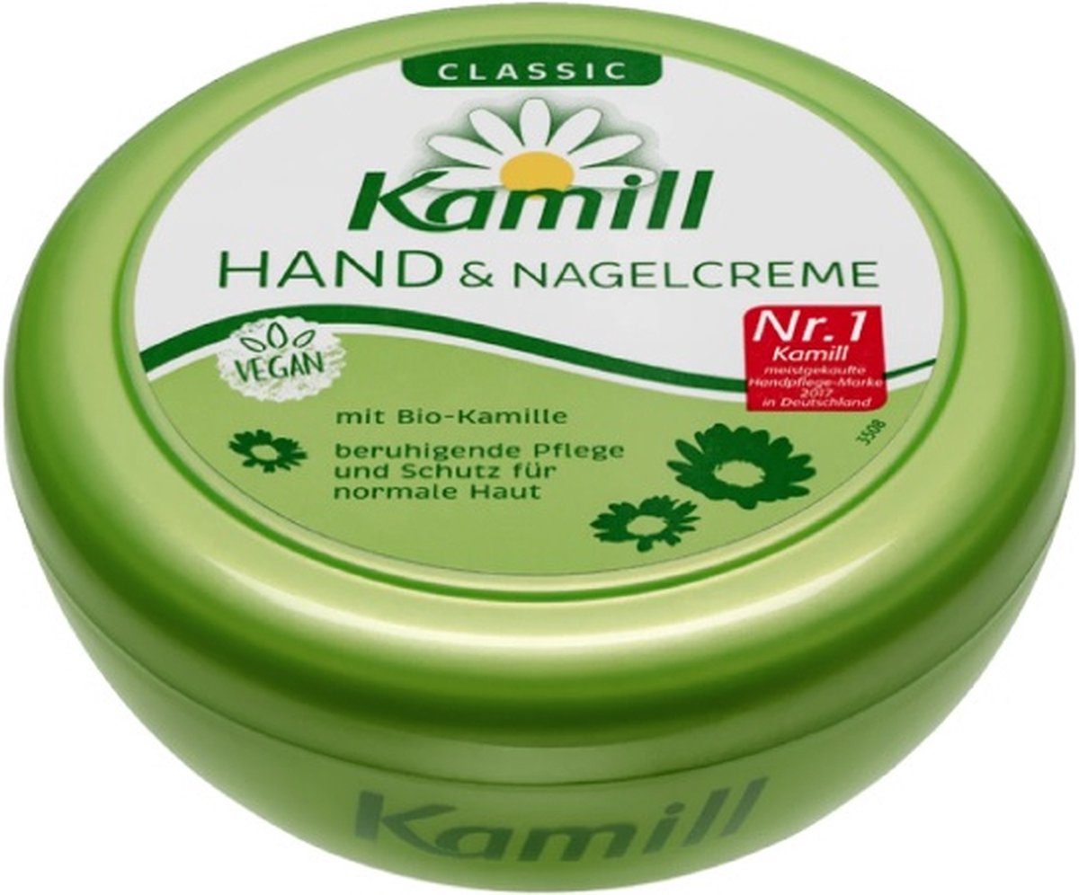 Kamill Hand- en nagelcrème Classic Pot 150 ml - Handcrème met bio kamille - Biologisch - Vegan - Hand & nail cream jar