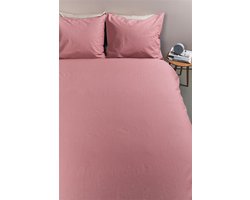 Ambiante Cotton Uni dekbedovertrek - Effen - Tweepersoons - 200x200/220 - Roze