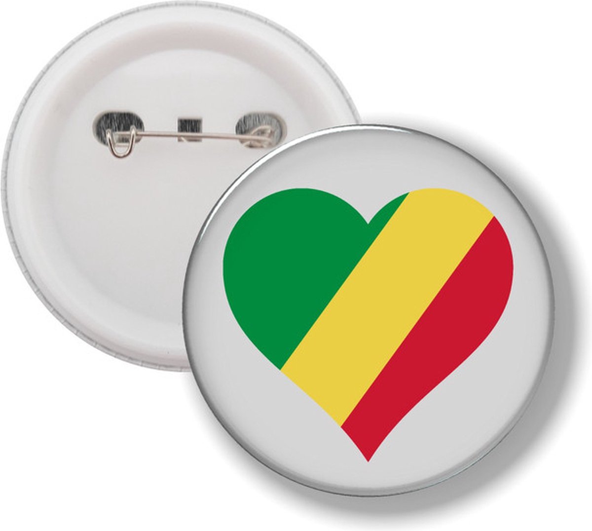 Button Met Speld - Hart Vlag Congo
