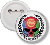 Button Met Speld - Schedel Vlag Eritrea