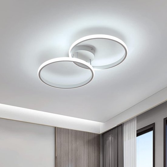 Delaveek-Ronde LED Crossover Aluminium Plafondlamp- Wit - 30W 3300lm - Koud Wit 6500K - Dia 31cm
