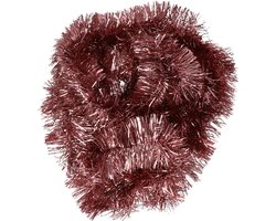 Decoris kerstslinger - oudroze - 270 x 7 cm - lametta - tinsel/folie slinger